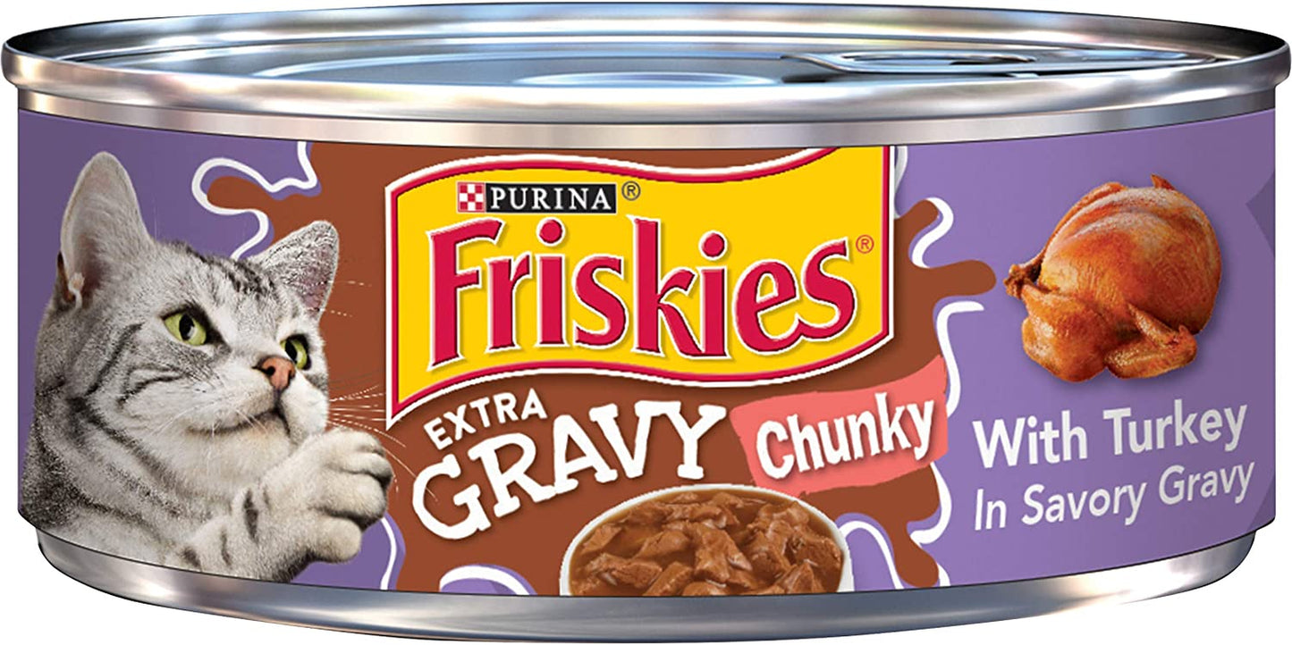 Purina  Gravy Wet Cat Food, Extra Gravy Chunky with Salmon in Savory Gravy - (24) 5.5 Oz. Cans