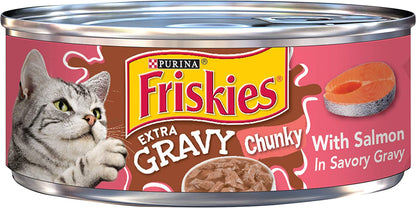 Purina  Gravy Wet Cat Food, Extra Gravy Chunky with Salmon in Savory Gravy - (24) 5.5 Oz. Cans