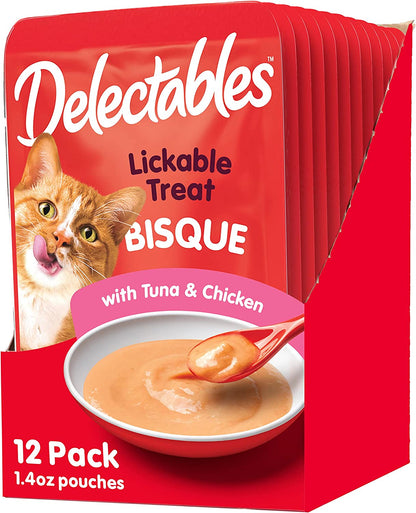 Delectables Bisque Kitten Treats: Tuna & Chicken Flavor - 12 Pack (Varied Packaging)