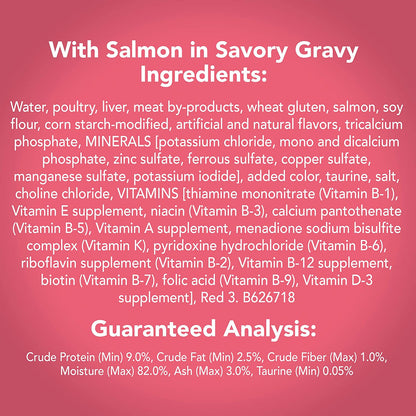 Purina  Gravy Wet Cat Food, Extra Gravy Chunky with Salmon in Savory Gravy - (24) 5.5 Oz. Cans