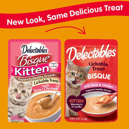 Delectables Bisque Kitten Treats: Tuna & Chicken Flavor - 12 Pack (Varied Packaging)